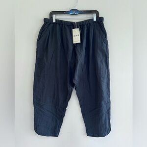PACT NWT Organic Coastal Gauze Tapered Pull-On Pant in Washed Black, XL